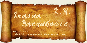 Krasna Macanković vizit kartica